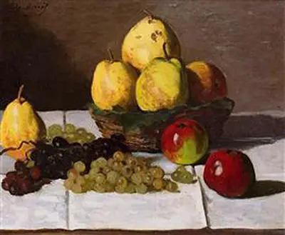Still Life with Pears and Grapes Claude Monet